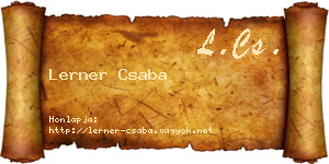 Lerner Csaba névjegykártya